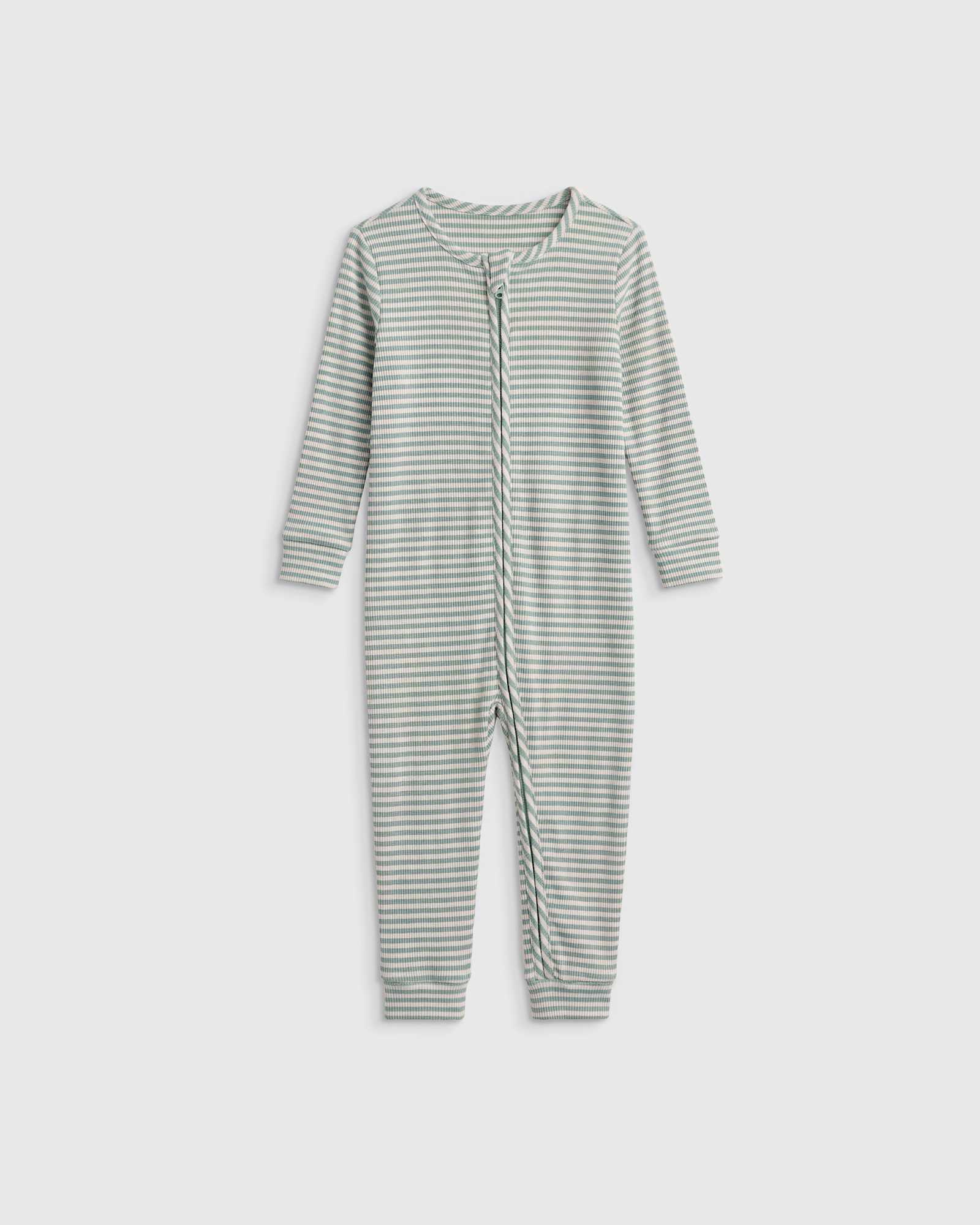 Green Stripe Softest Rib One Piece