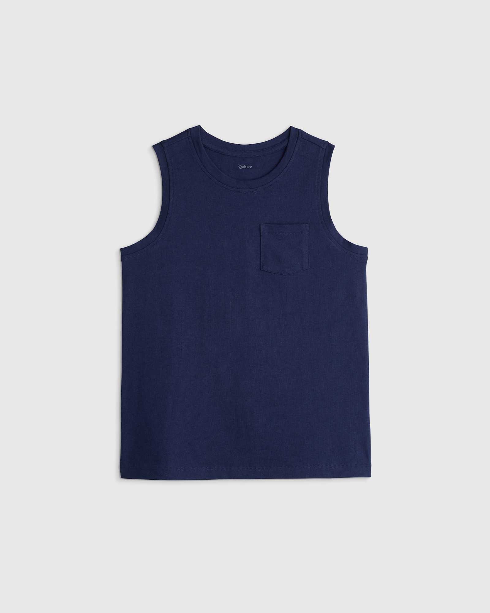 Navy 100% Organic Cotton Jersey Tank