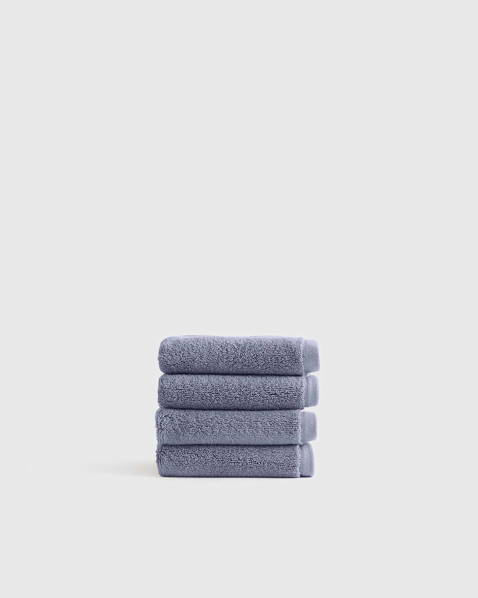 Twilight Blue Plush Organic Turkish Cotton Washcloth (Set of 4)