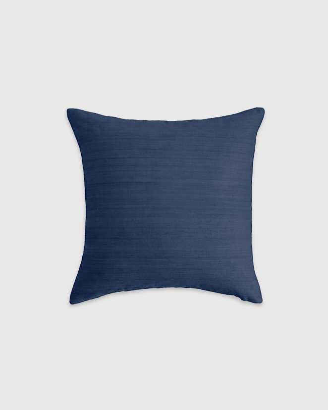 Navy Housse de coussin en soie brute