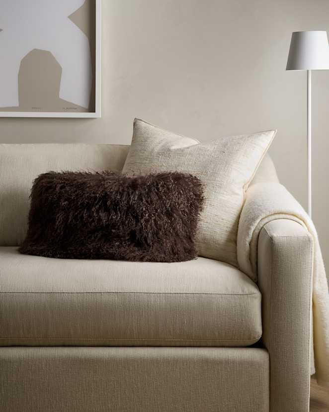 Espresso Luxe Mongolian Lamb Pillow Cover