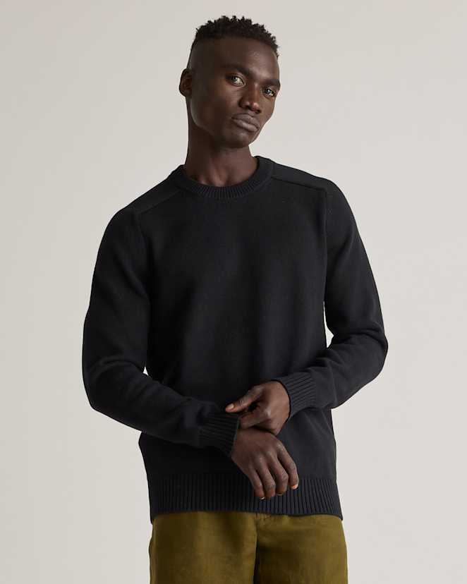 Black 100% Organic Cotton Crewneck Sweater