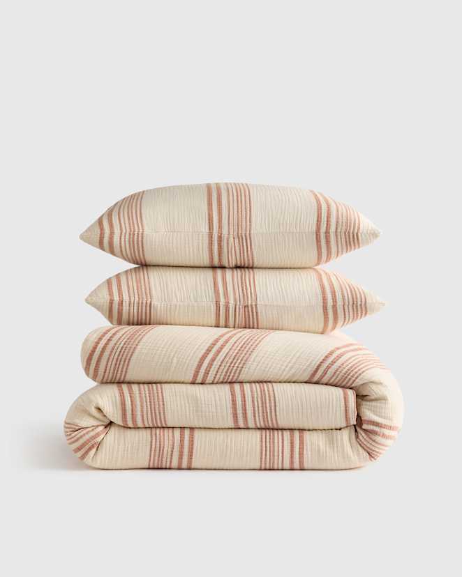 Sedona Stripe Organic Cotton Gauze Stripe Duvet Cover Set