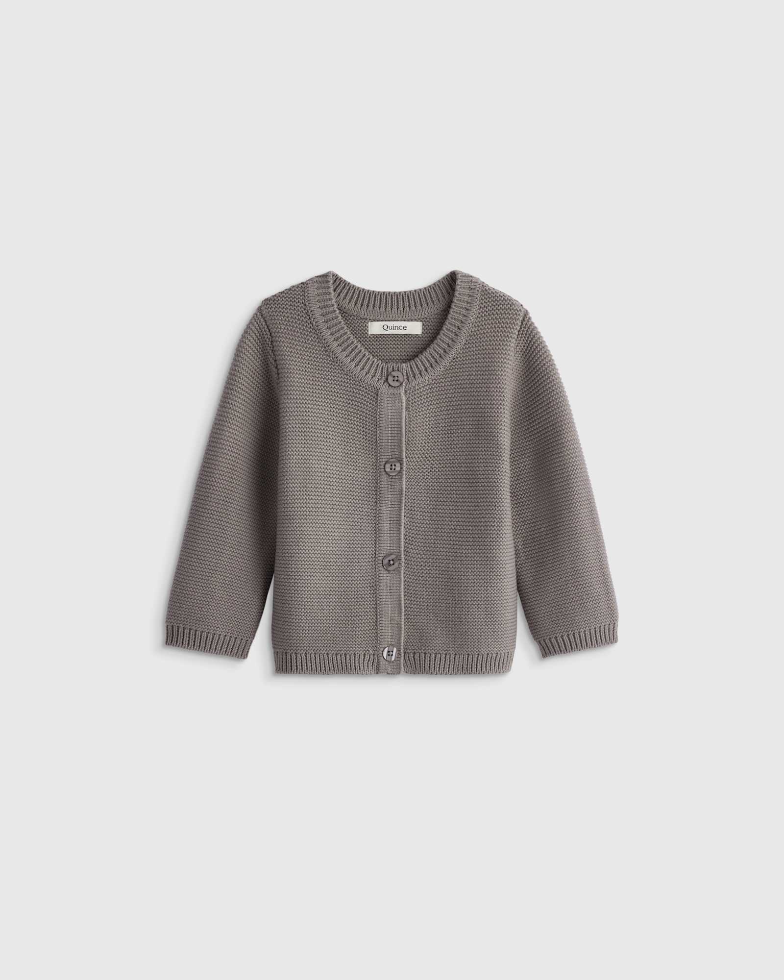 grey 100% Organic Cotton Sweater Cardigan