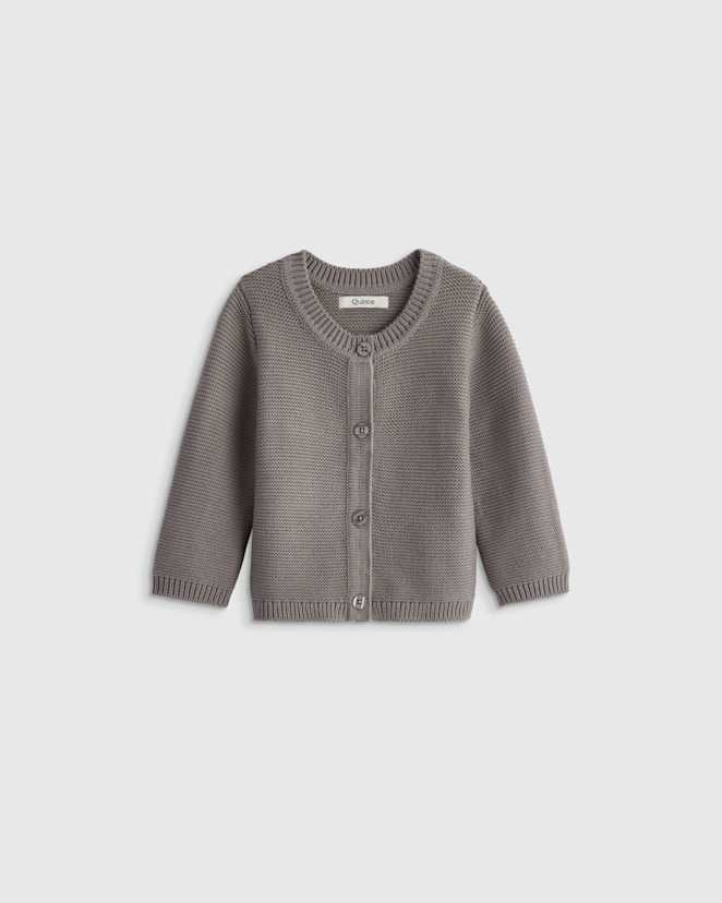 Grey 100% Organic Cotton Sweater Cardigan