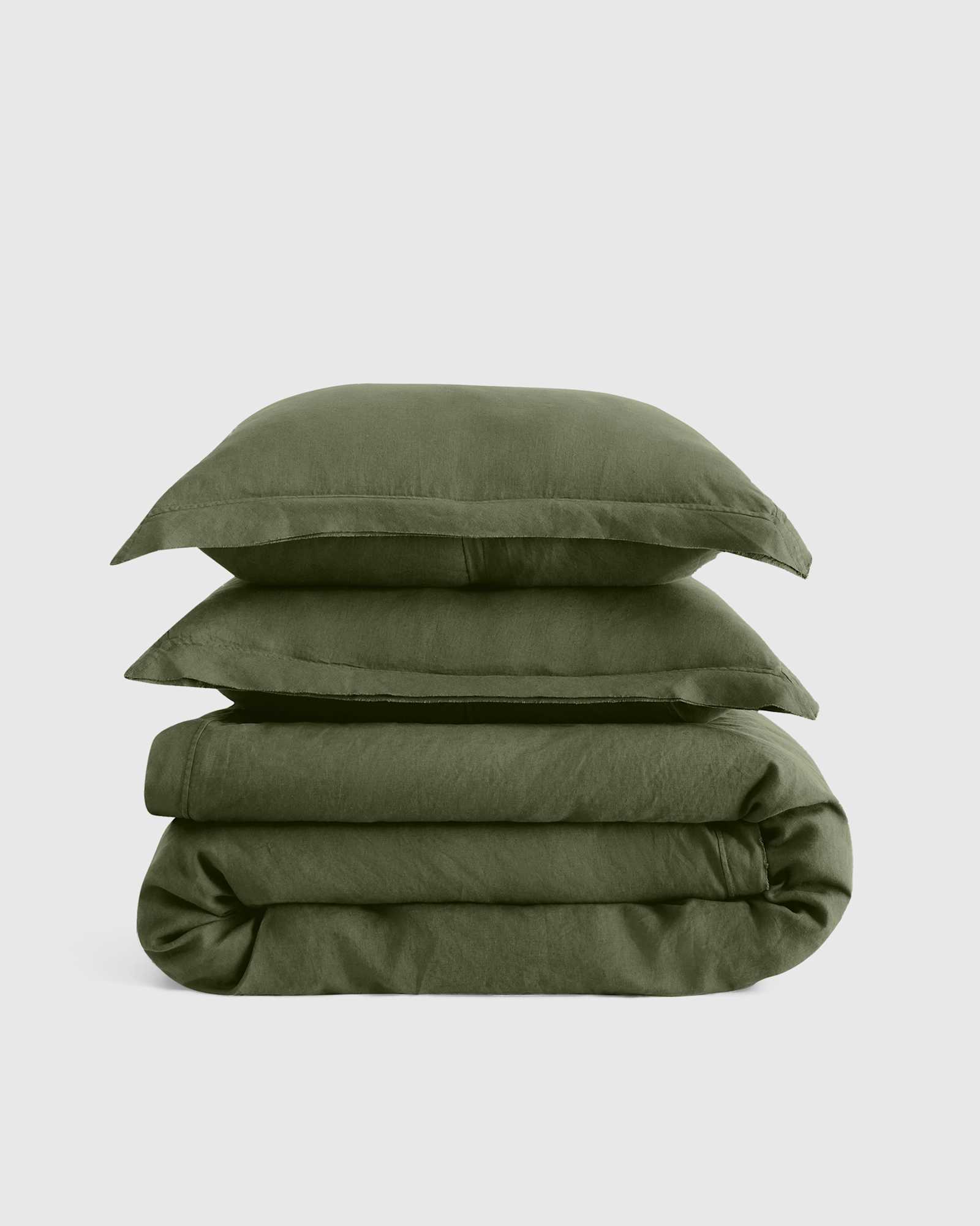 pine European Linen Double Flange Duvet Cover Set