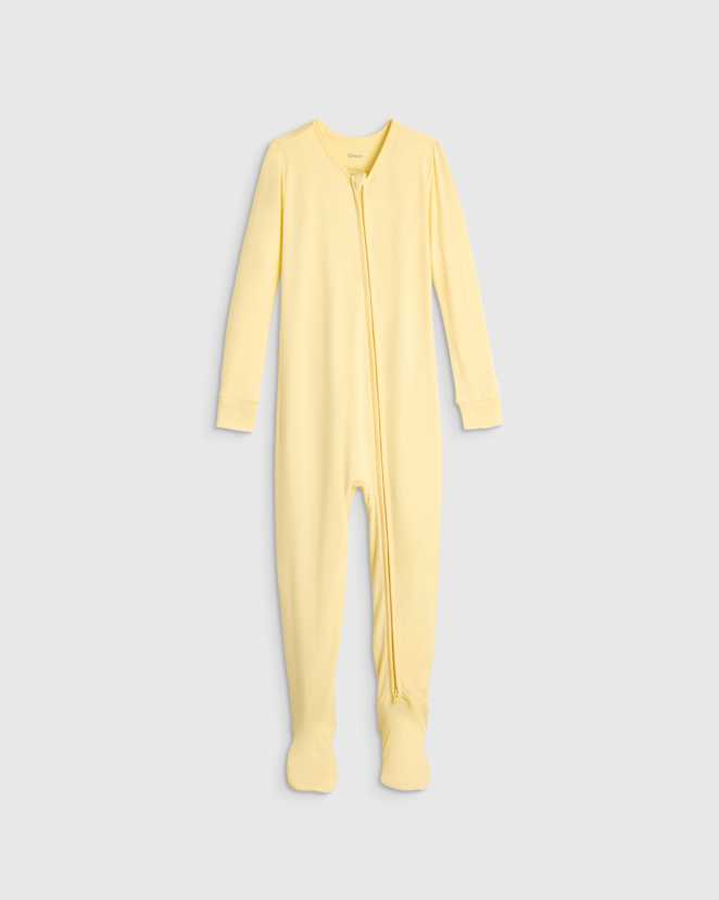 Banana Cream Bamboo Footie Pajama