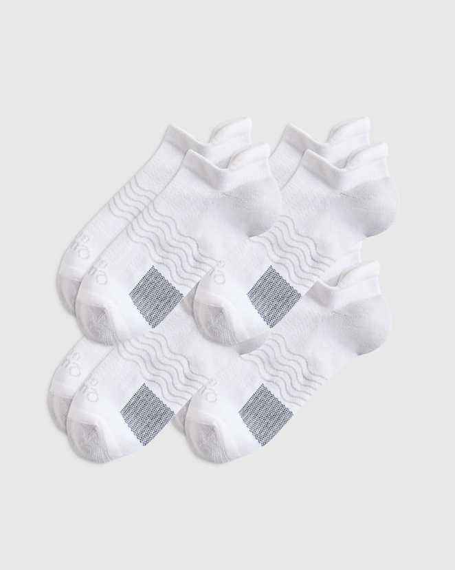 White/Deep Navy Performance Golf Ankle Socks (4-pack)