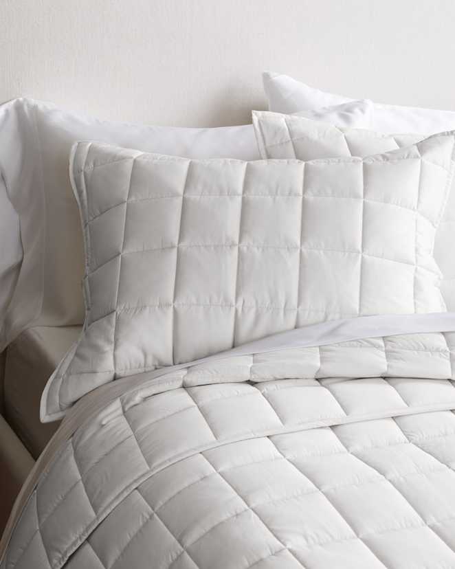 White Bamboo Box Quilted Sham Set