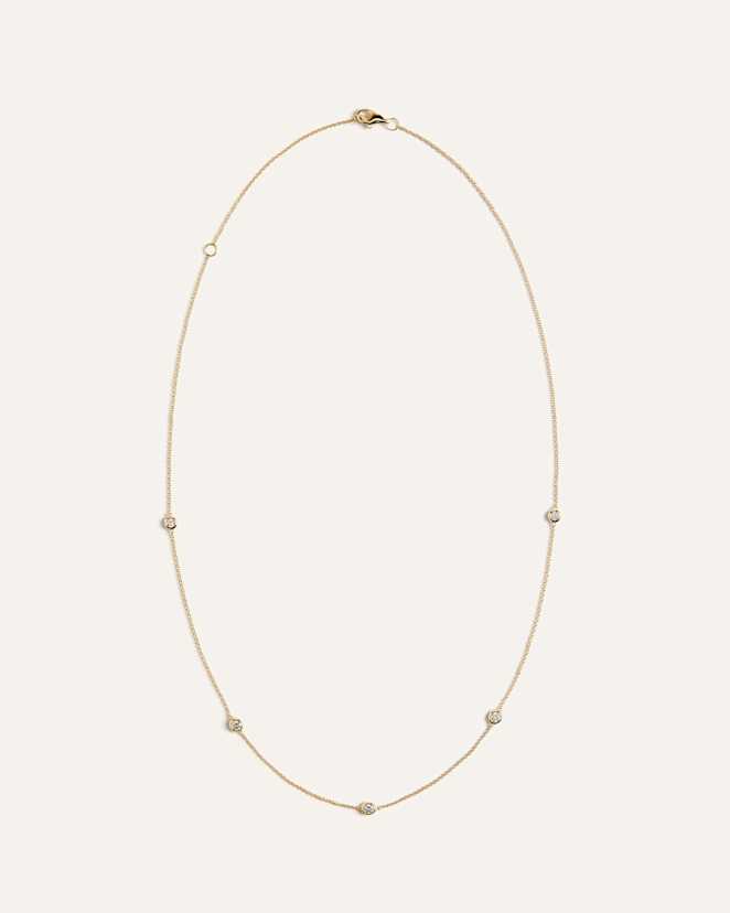 Yellow Gold 14K Gold Diamond Bezel Station Necklace