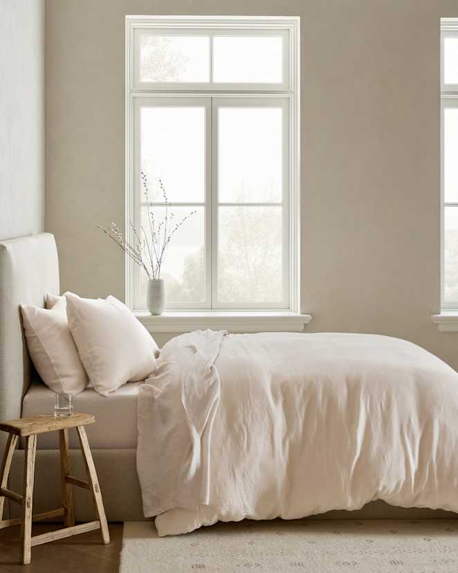 Sand European Linen Duvet Cover