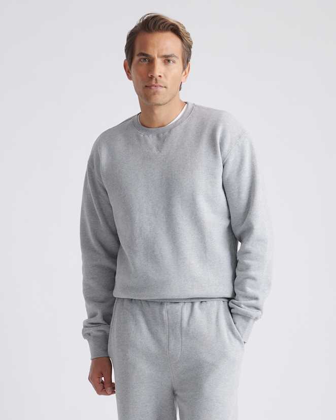 Heather Grey Organic Heavyweight Fleece Crew