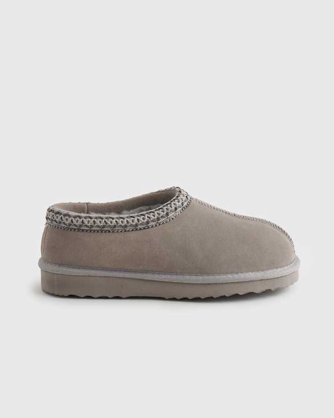 Light Grey Australian Shearling Clog Slipper