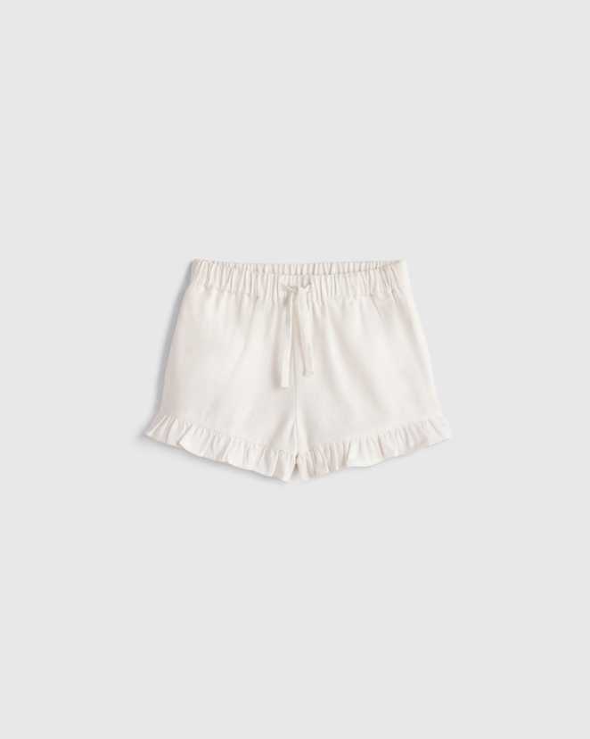 White Girls Ruffle Hem Woven Short