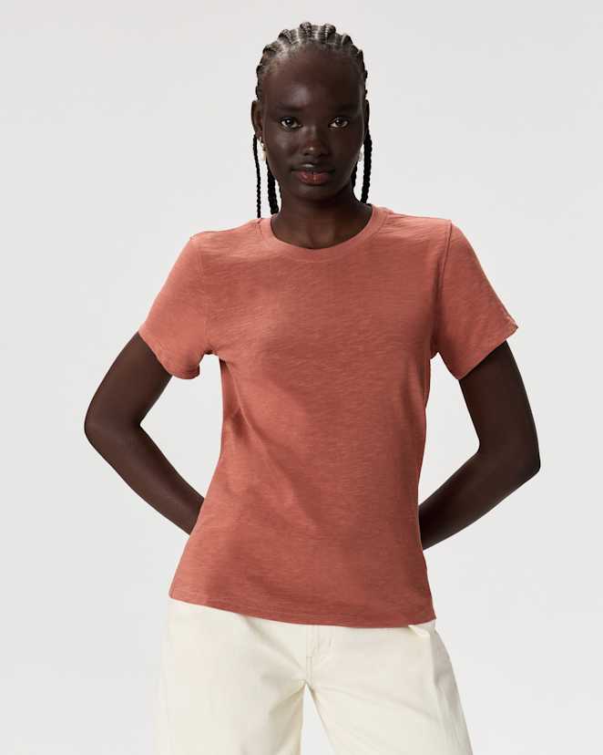 Rose Powder 100% Organic Cotton Slub Crewneck Tee