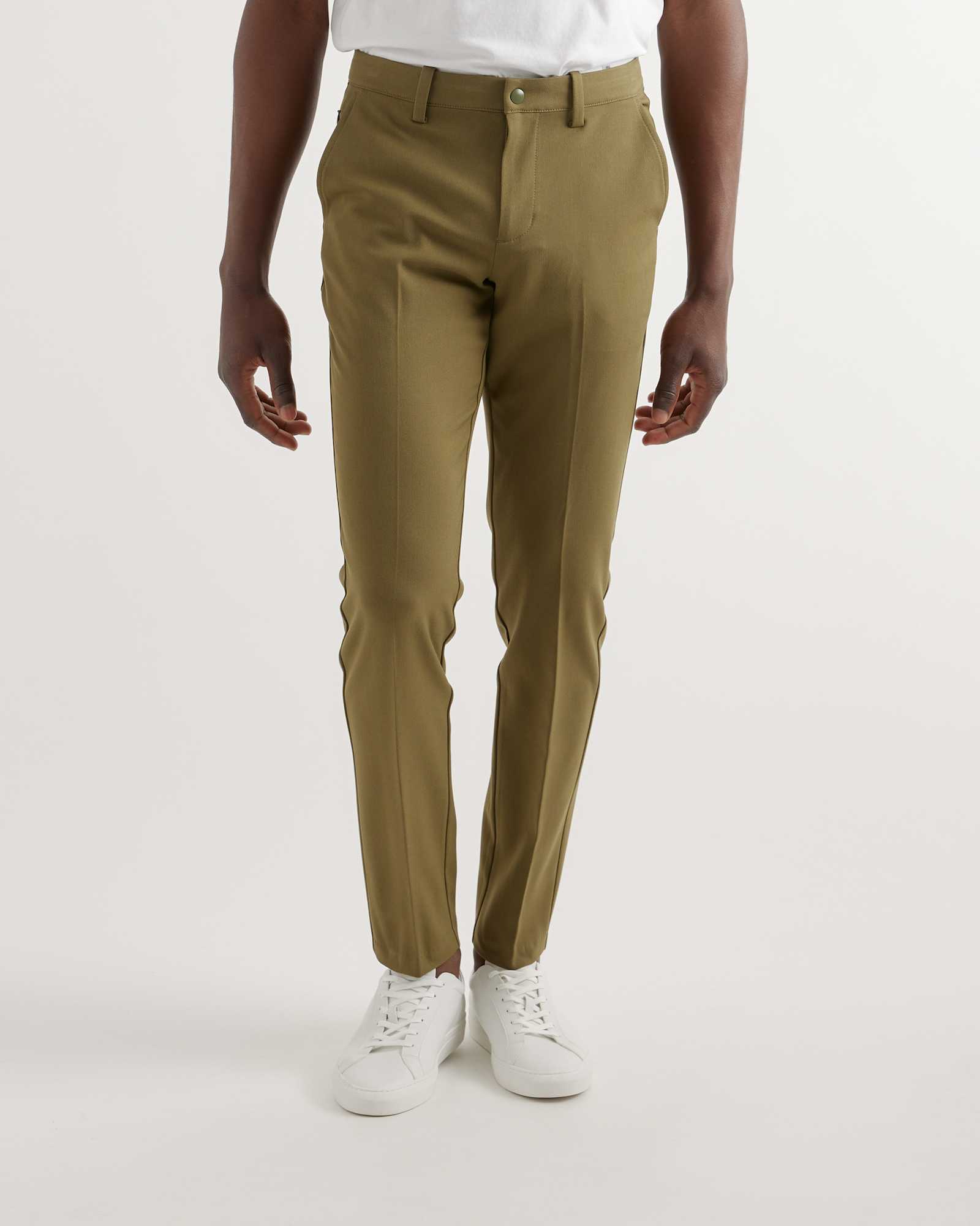 olive Ultra-Stretch 24/7 Smart Chinos - Athletic Tapered
