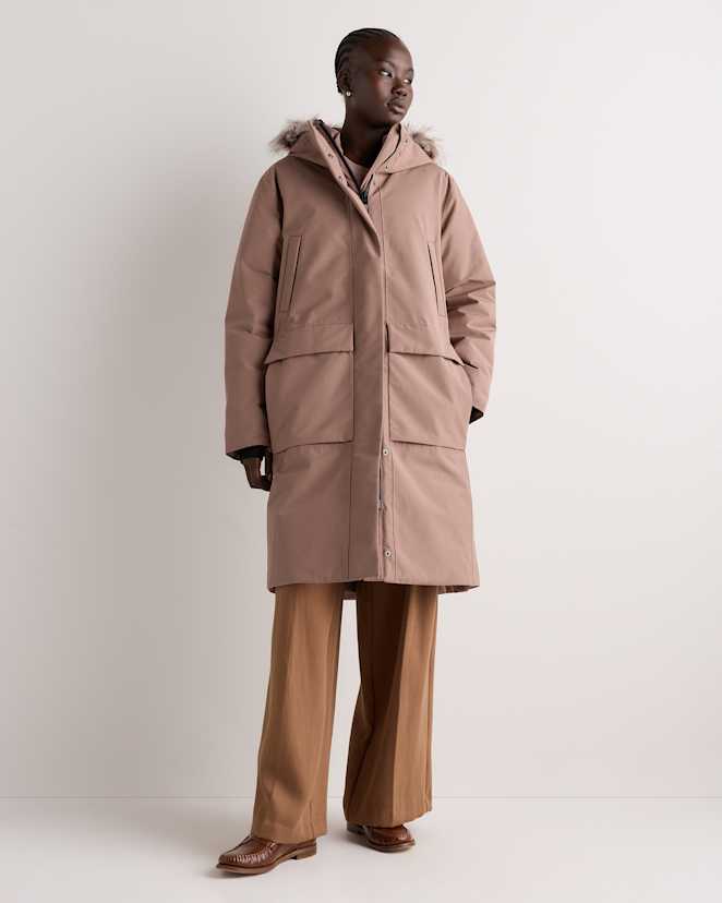 Hazel Brown Responsible Down Hooded Long Parka