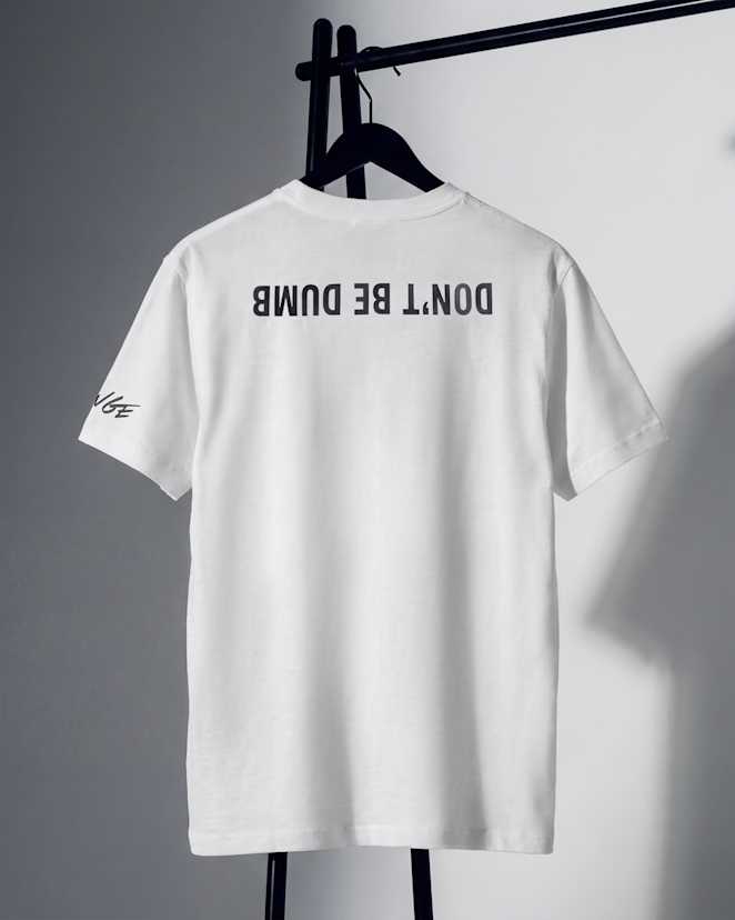 White A$AP Rocky x Quince DON'T BE DUMB Exclusive Shirt