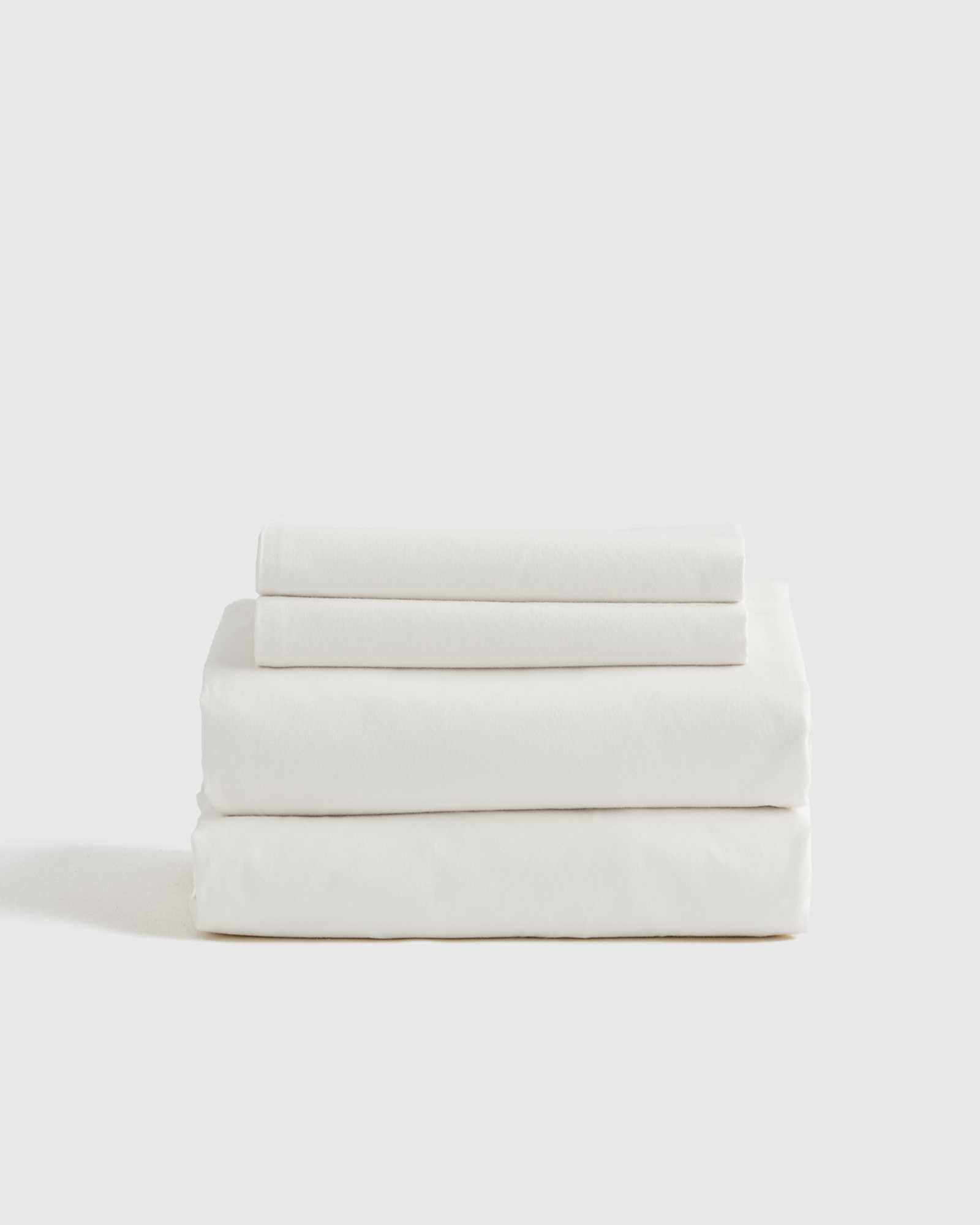 white Organic Brushed Cotton Sheet Set