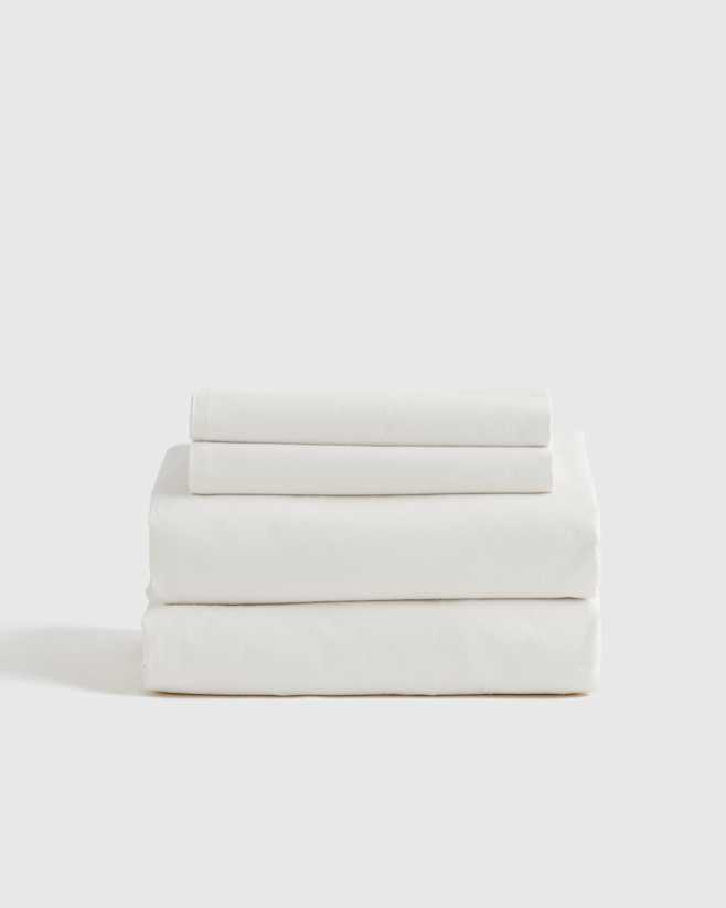 White Organic Brushed Cotton Sheet Set