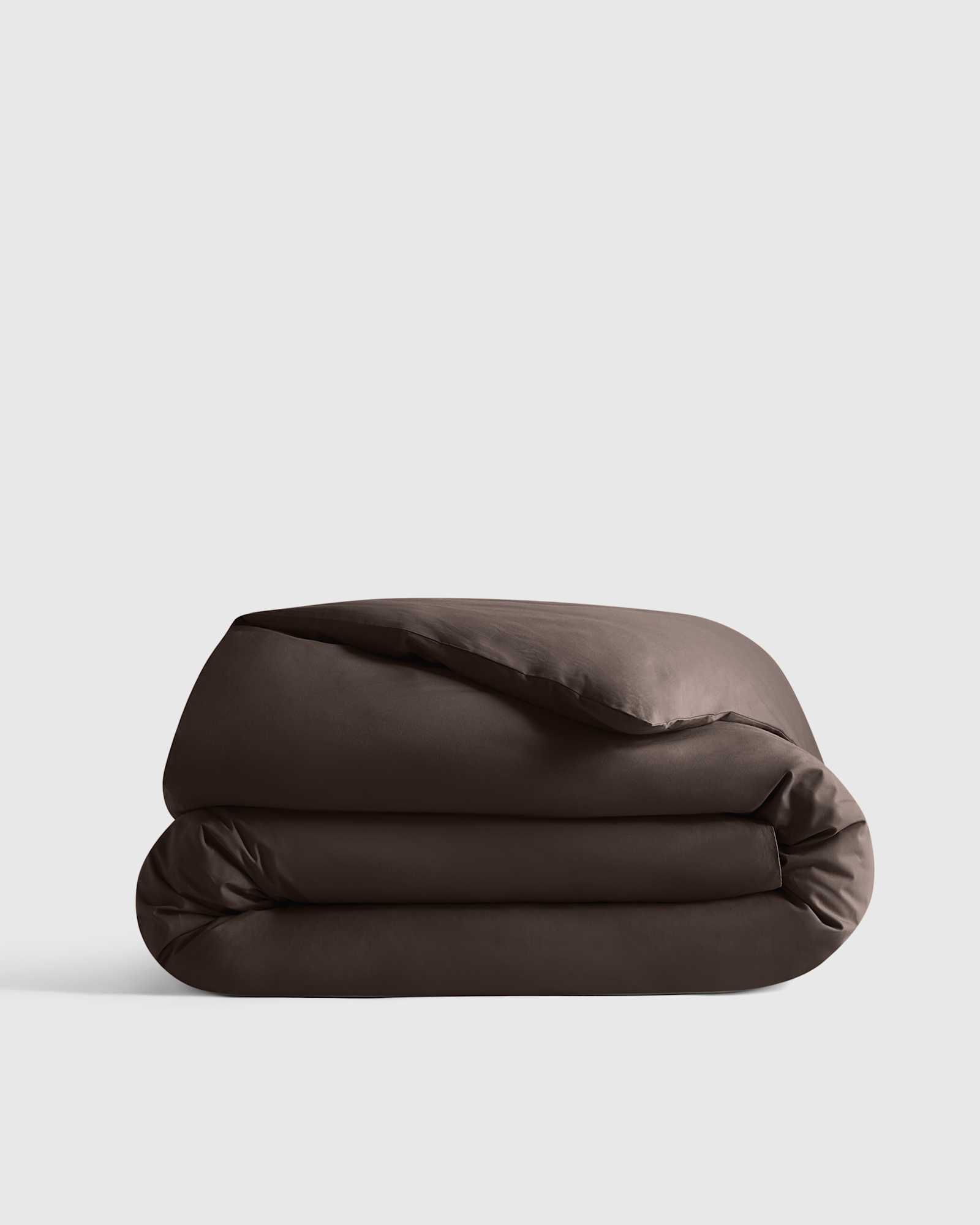 espresso Classic Organic Percale Duvet Cover