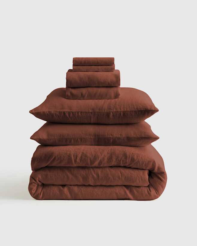 Bordeaux European Linen Deluxe Bedding Bundle