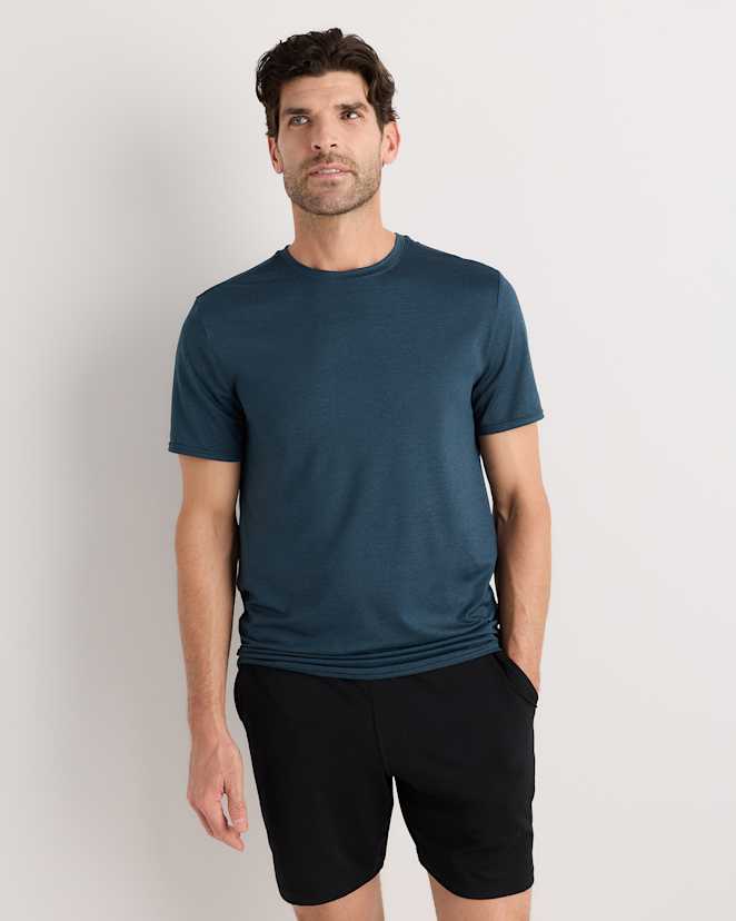 Heather Ocean Navy Flowknit Breeze Performance Tee