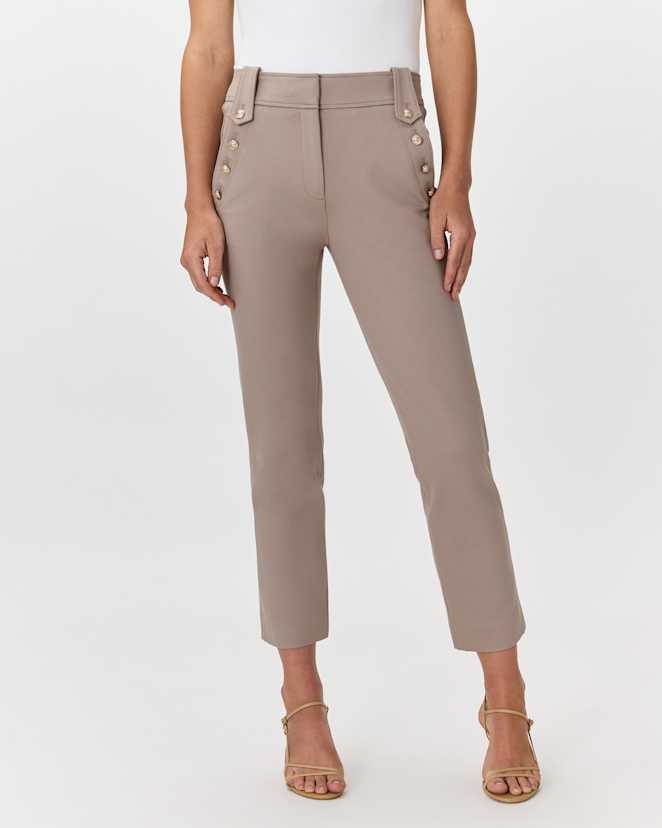 Morel Grey Ultra-Stretch Ponte Straight Leg Mariner Pants