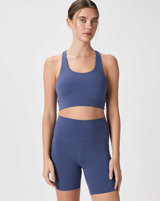 Storm Blue Soutien-gorge long sculptant à encolure dégagée