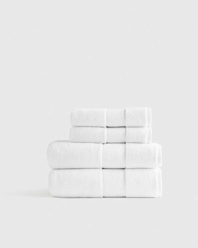 White Classic Organic Turkish Cotton Bath Bundle (4 pieces)