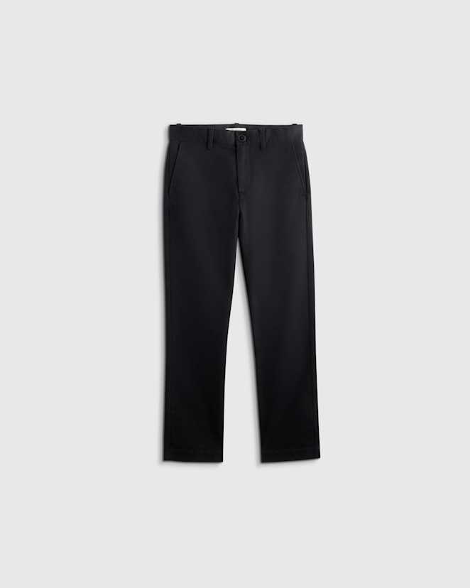 Black Organic Cotton Stretch Classic Chino