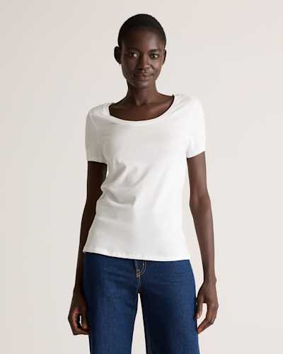 Cotton Modal Scoop Neck Tee