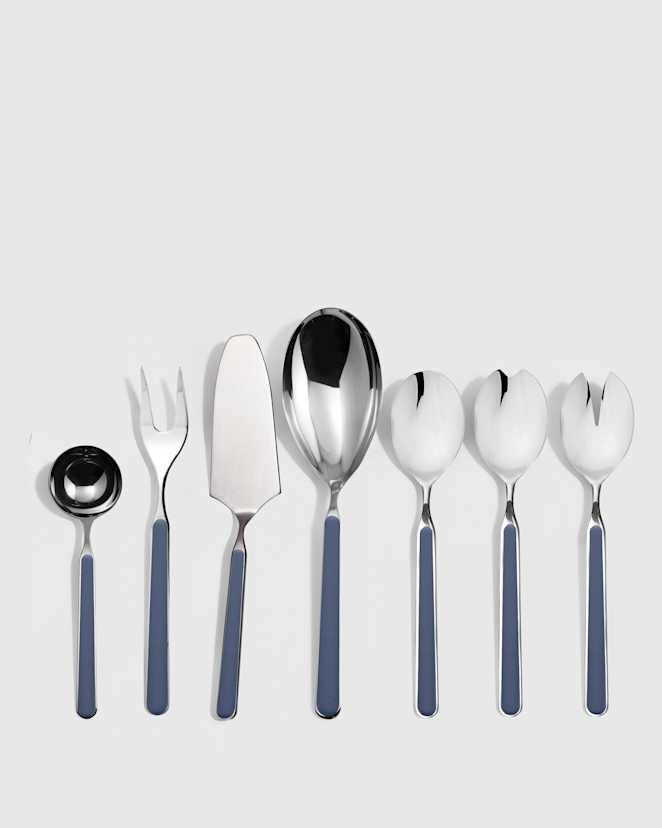 Cobalt Fantasia 7-Pc Serving Utensil Set by Mepra