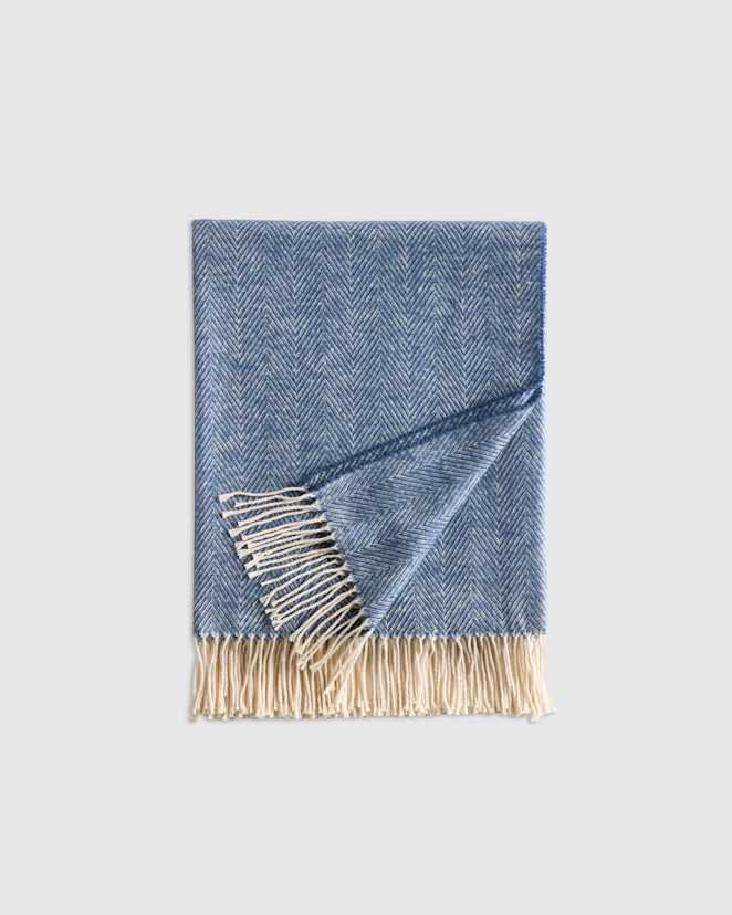 Mineral Italian Cotton Herringbone Throw