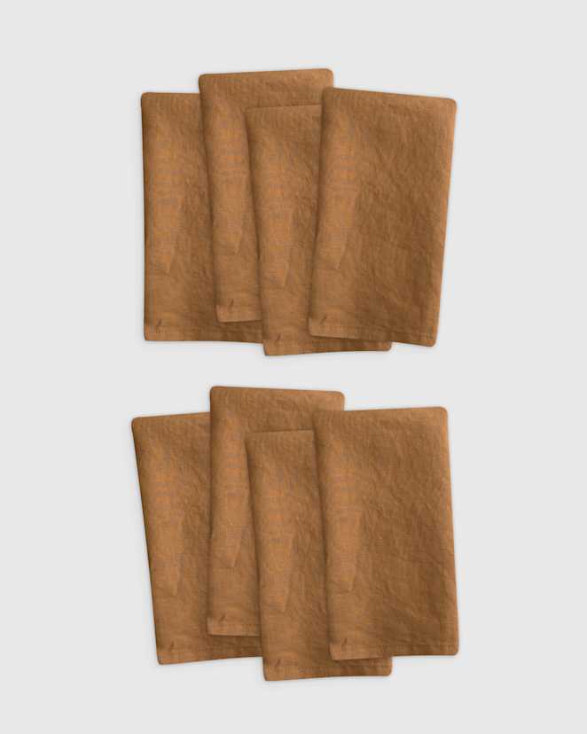 Terracotta Serviettes de table en lin européen (ensemble de 8)