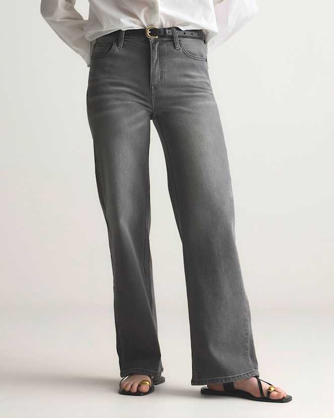 Stonewashed Grey Bella Stretch Relaxed Straight Jeans