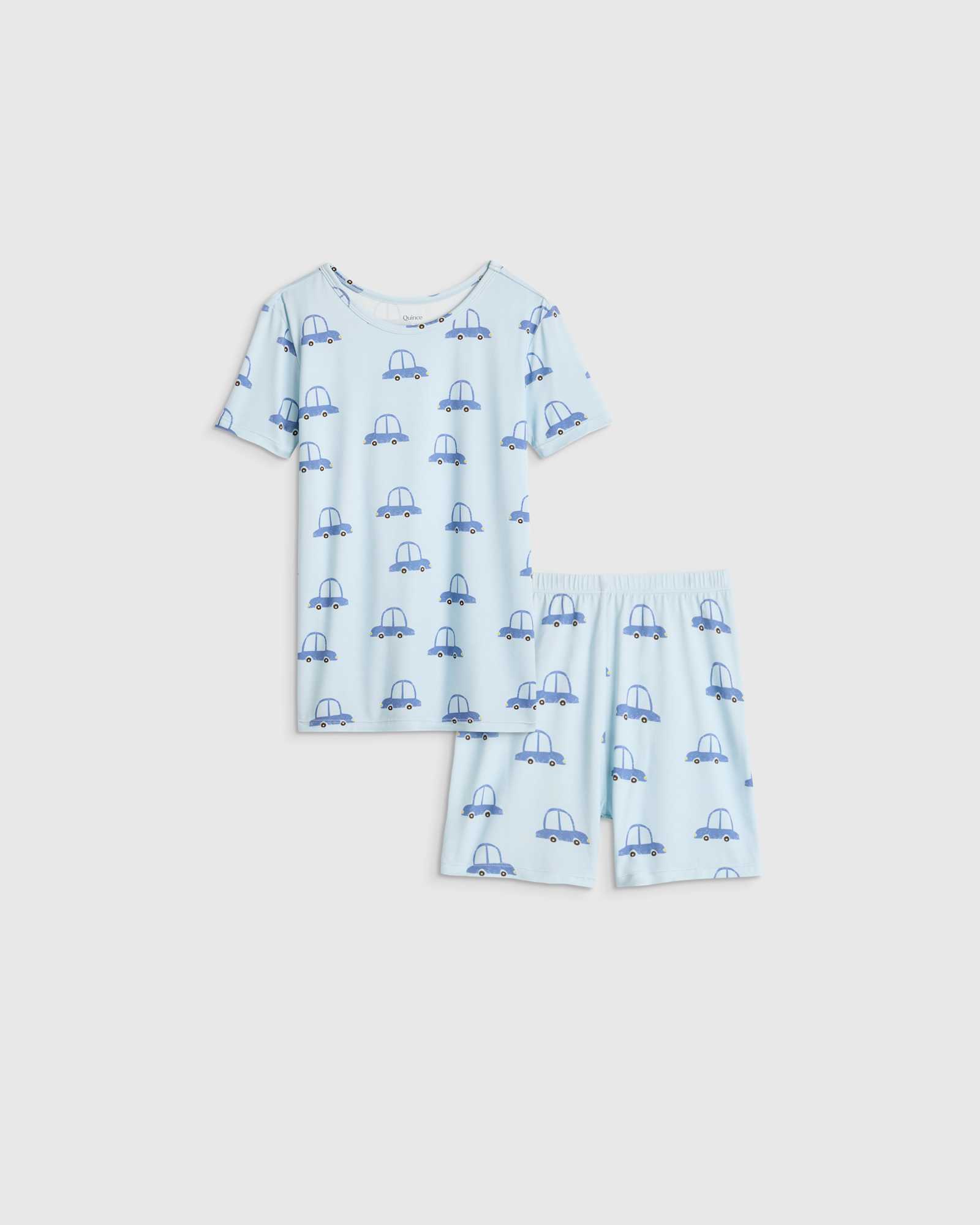 blue-cars Bamboo Short Sleeve and Shorts Pajama Set