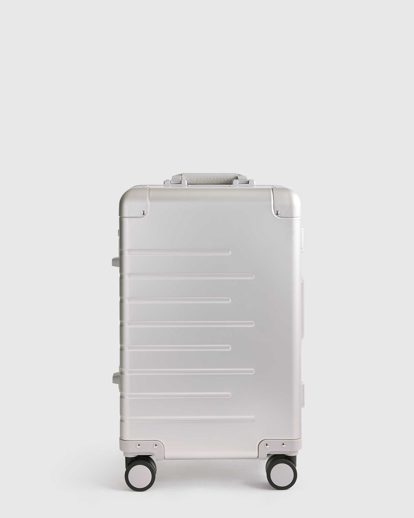 silver Aluminum Carry-On Suitcase