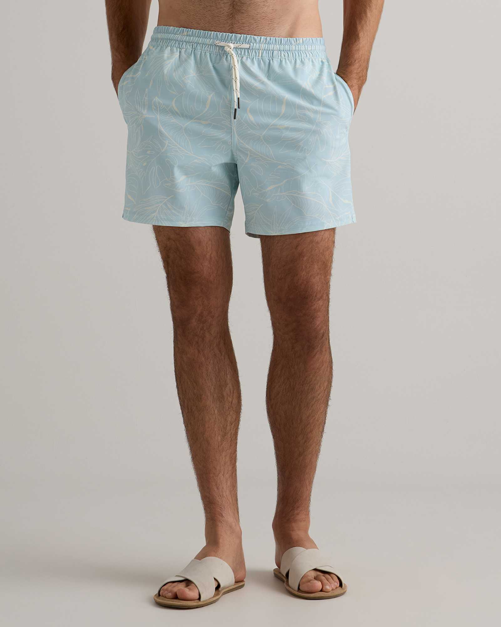 Tropical Floral Italian Swim Trunks - 5.5"