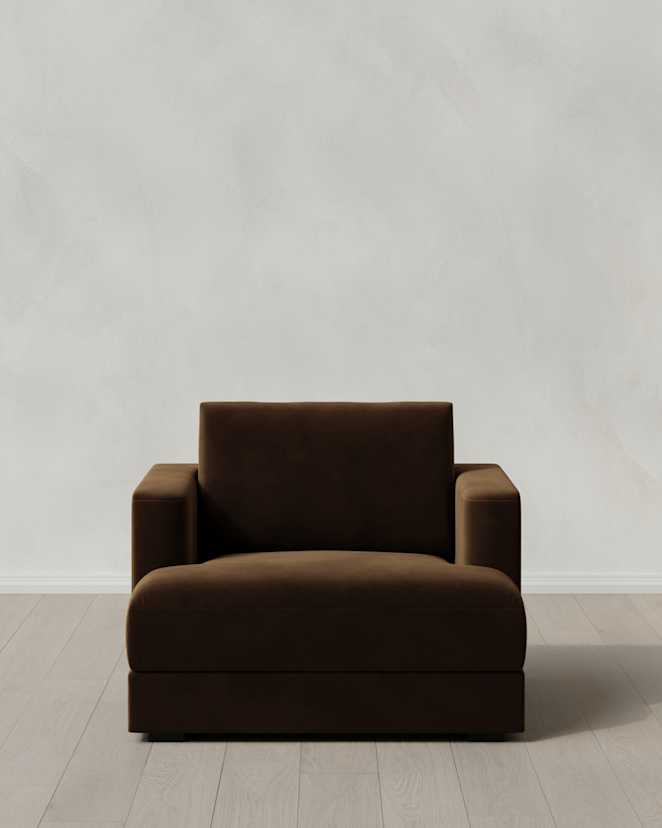 Java Sierra Curved Arm Accent Chair in Performance Velvet