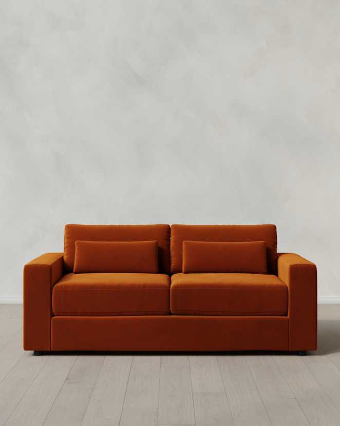 Rust Ashford Deep Seat Sofa in Performance Velvet