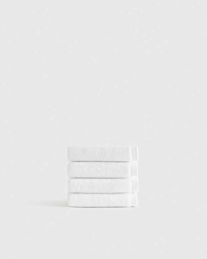 White Plush Organic Turkish Cotton Washcloth (Set of 4)