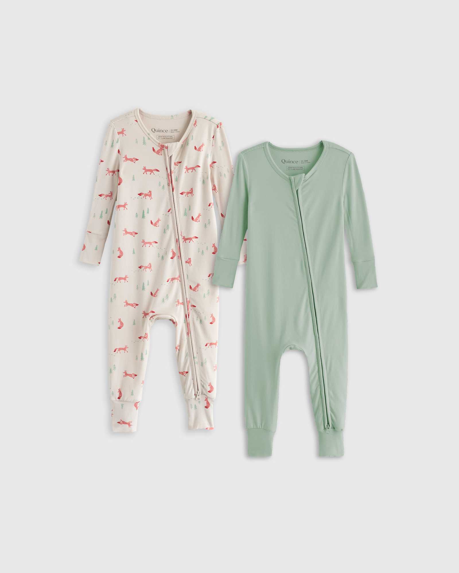 Bamboo One Piece Pajamas 2-Pack-fox
