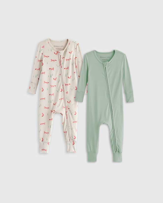 Fox Bamboo One Piece Pajamas 2-Pack - Baby Boy