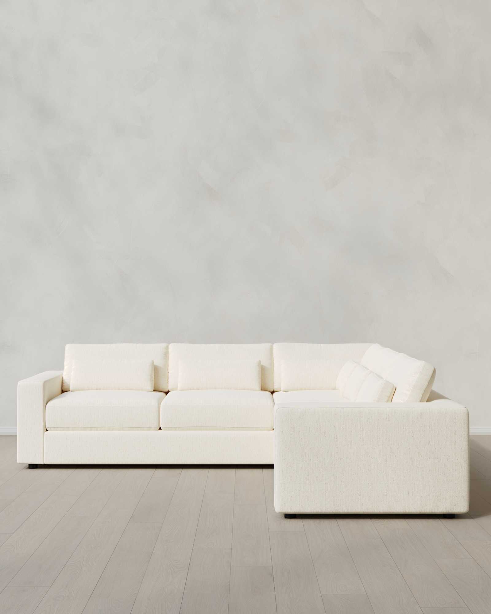Snow Ashford Deep Seat L Sectional in Performance Chenille Linen Blend