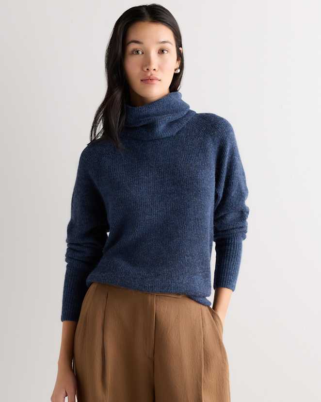 Carbon Blue Lightweight Baby Alpaca Turtleneck