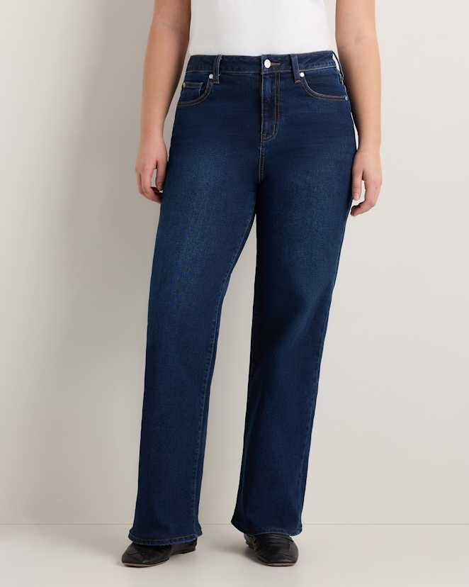 Midnight Blue Curvy Bella Stretch Wide Leg Jeans