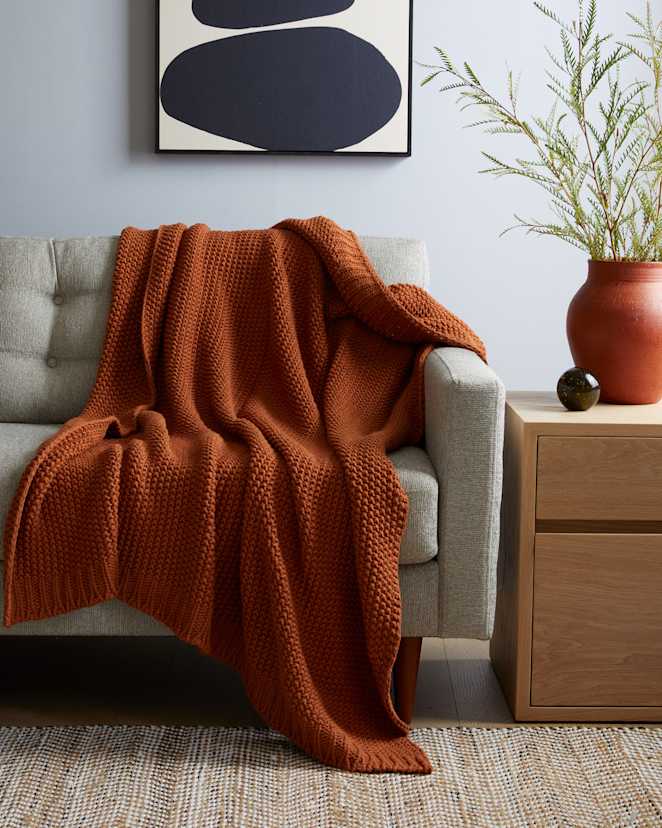Terracotta Cotton Fisherman Throw