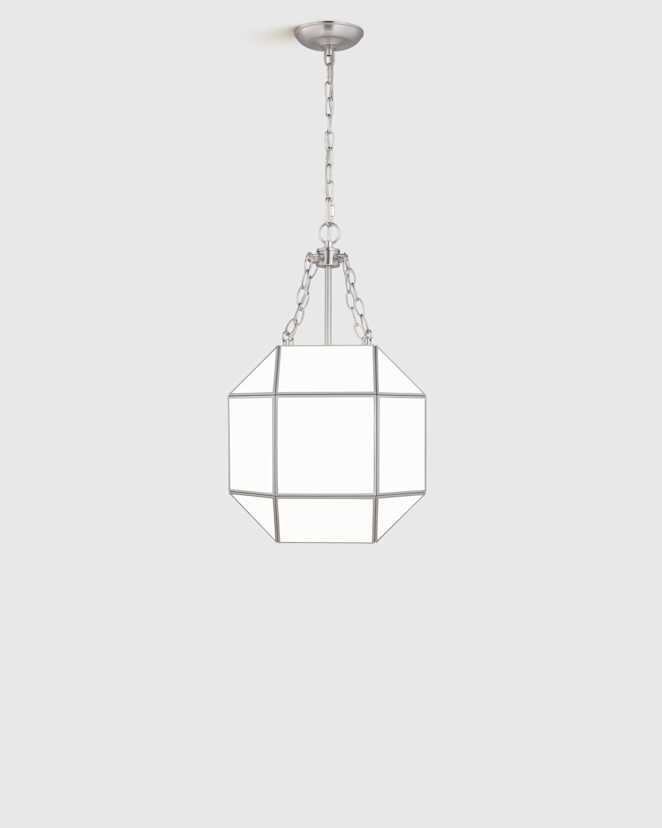 Silver Geometric Steel Lantern Light