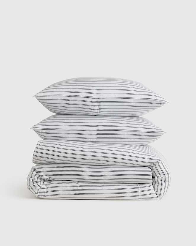 Double Stripe Nightfall Bamboo Duvet Cover Set